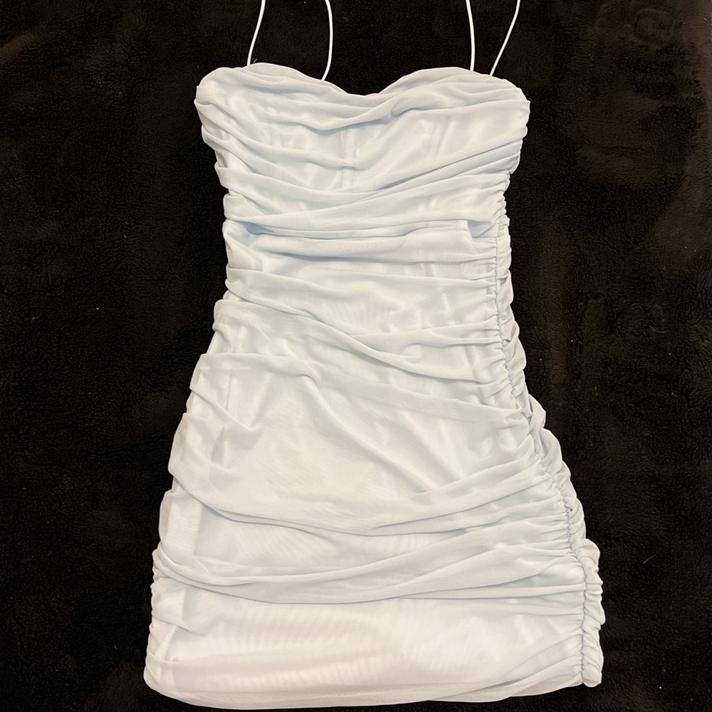 Elegant Light Blue Ruched Dress princess Polly
 US size 8